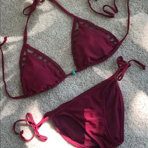 Burgundy bikini